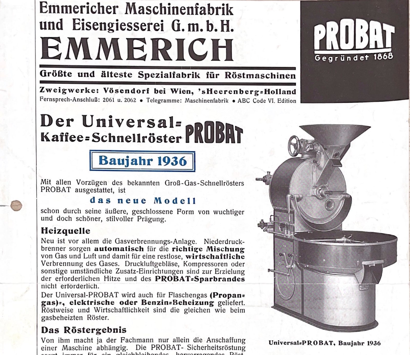 Der legendäre Kaffeeröster aus den 1920er Jahren