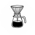 Illustration eines Chemex-Filterkaffeebereiters