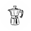 Illustration einer Espressokanne, Icon für Kaffeezubehör
