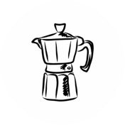 Illustration einer Espressokanne, Icon für Kaffeezubehör
