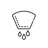 Illustration eines Filters mit Wassertropfen, Icon für Filterreinigung