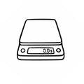 Illustration einer digitalen Feinwaage, Icon für Kaffeezubereitung